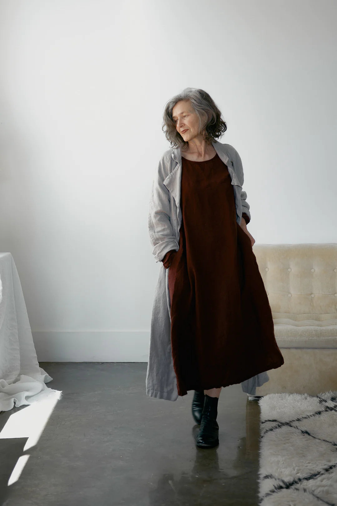 Elodie Dress - Ballerina Red Linen