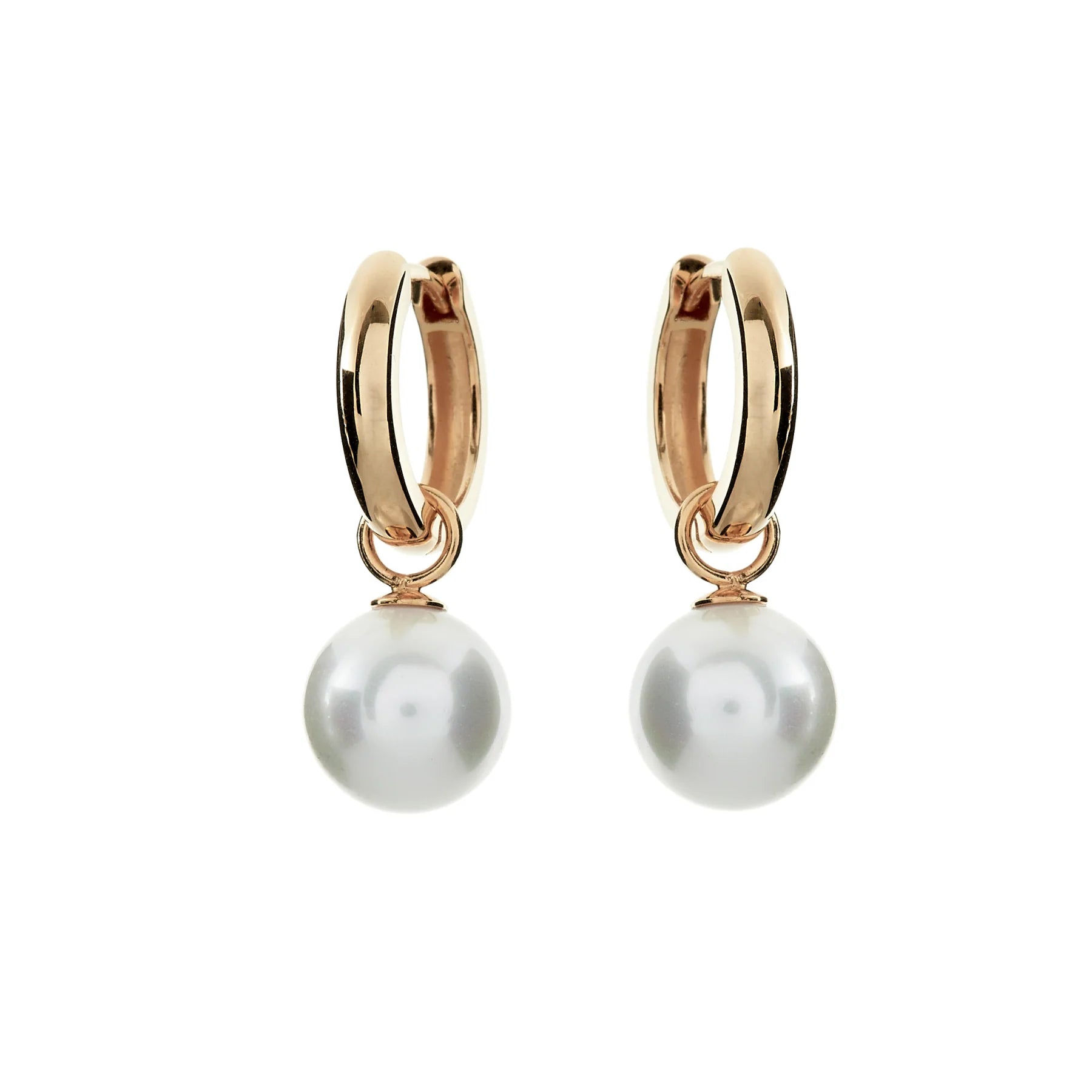 Clea Gold & Pearl Hoop Earrings