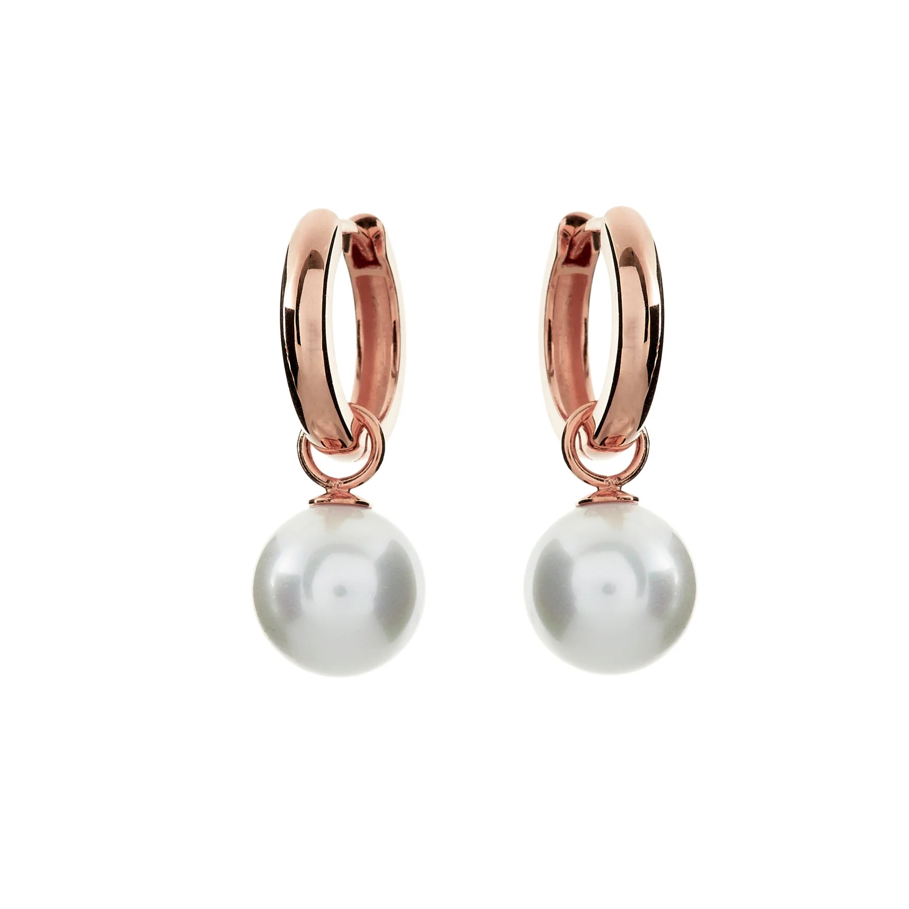 Clea Rose Gold & Pearl Hoop Earrings
