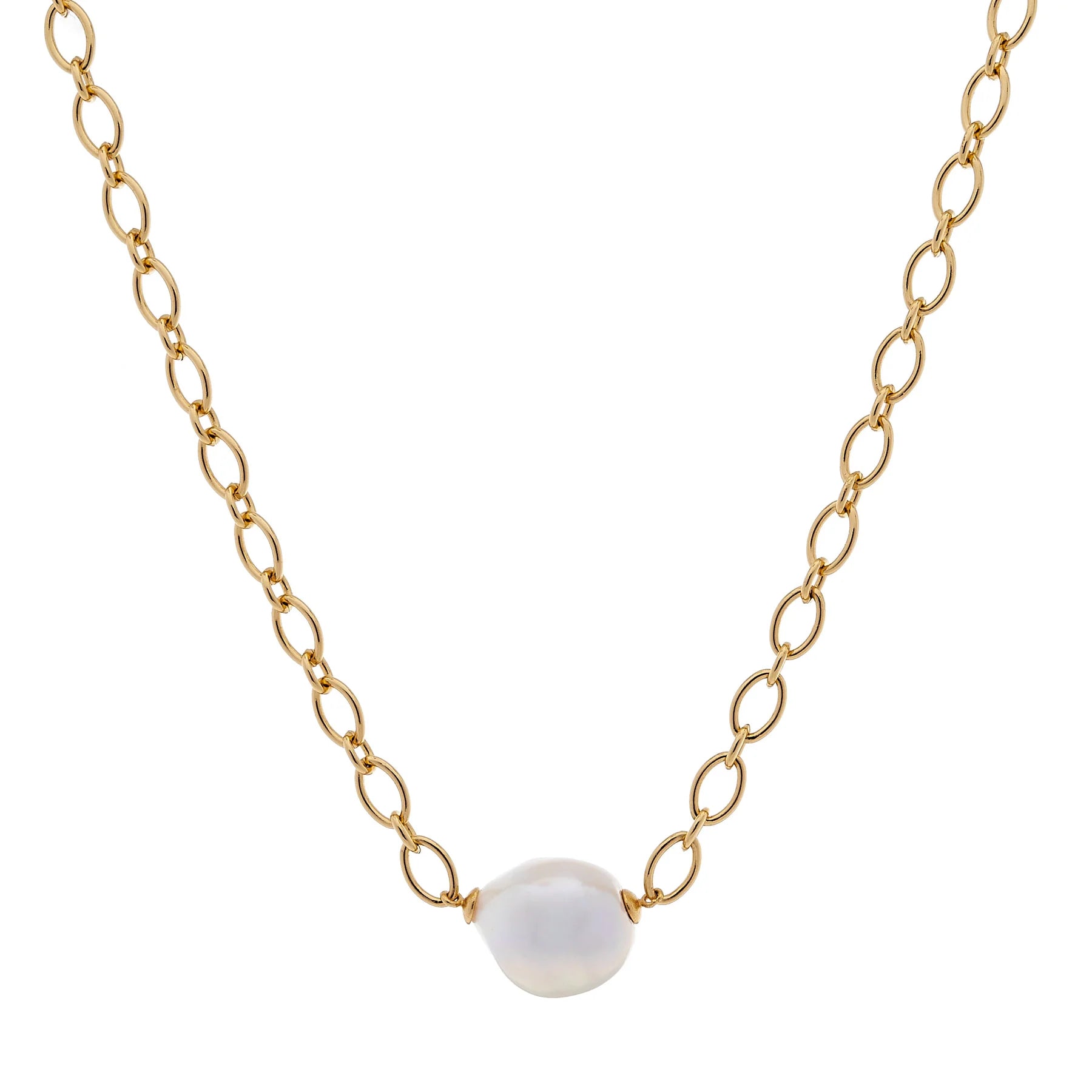Carmen Gold Baroque Pearl Cable Necklace