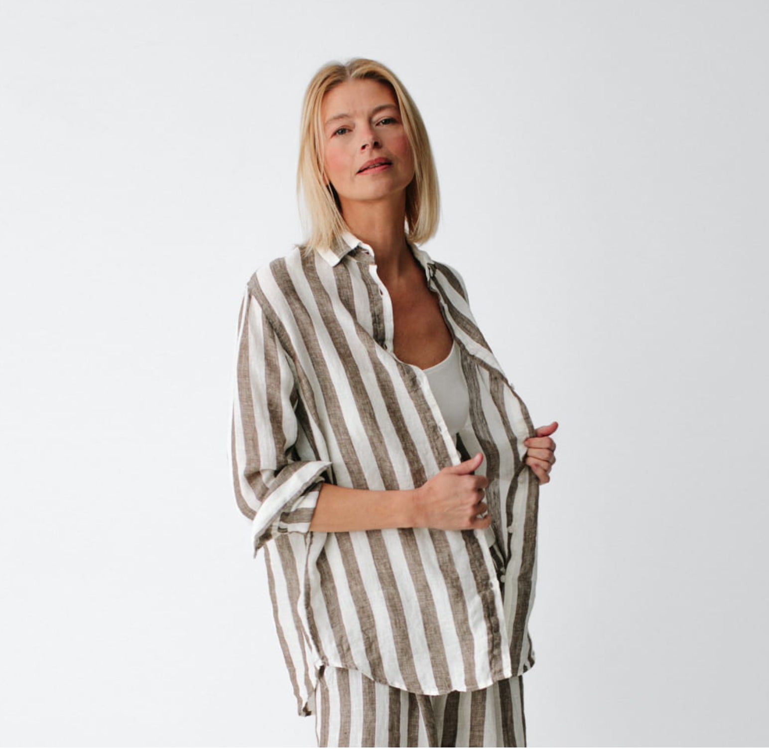 Kimi Striped Shirt Brown