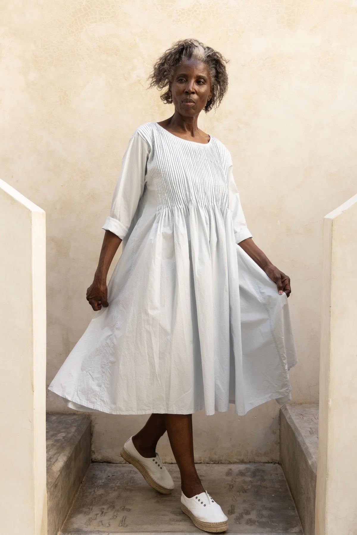 Asili Dress - Cotton Poplin - Ice