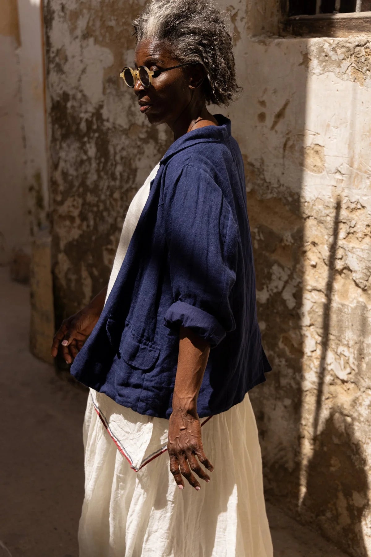 Baridi Jacket - Linen - Indigo