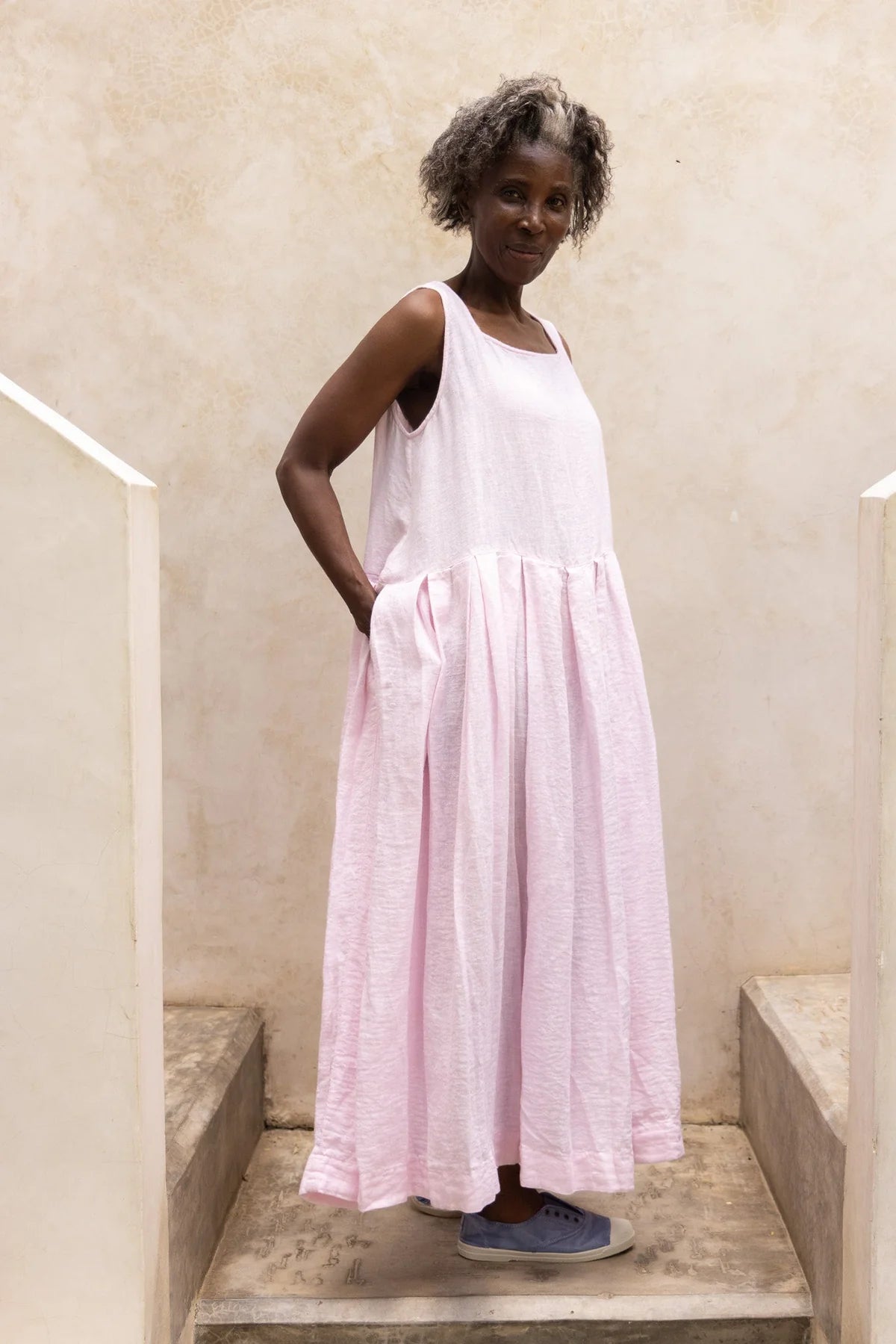 Binti Dress - Linen - Pink