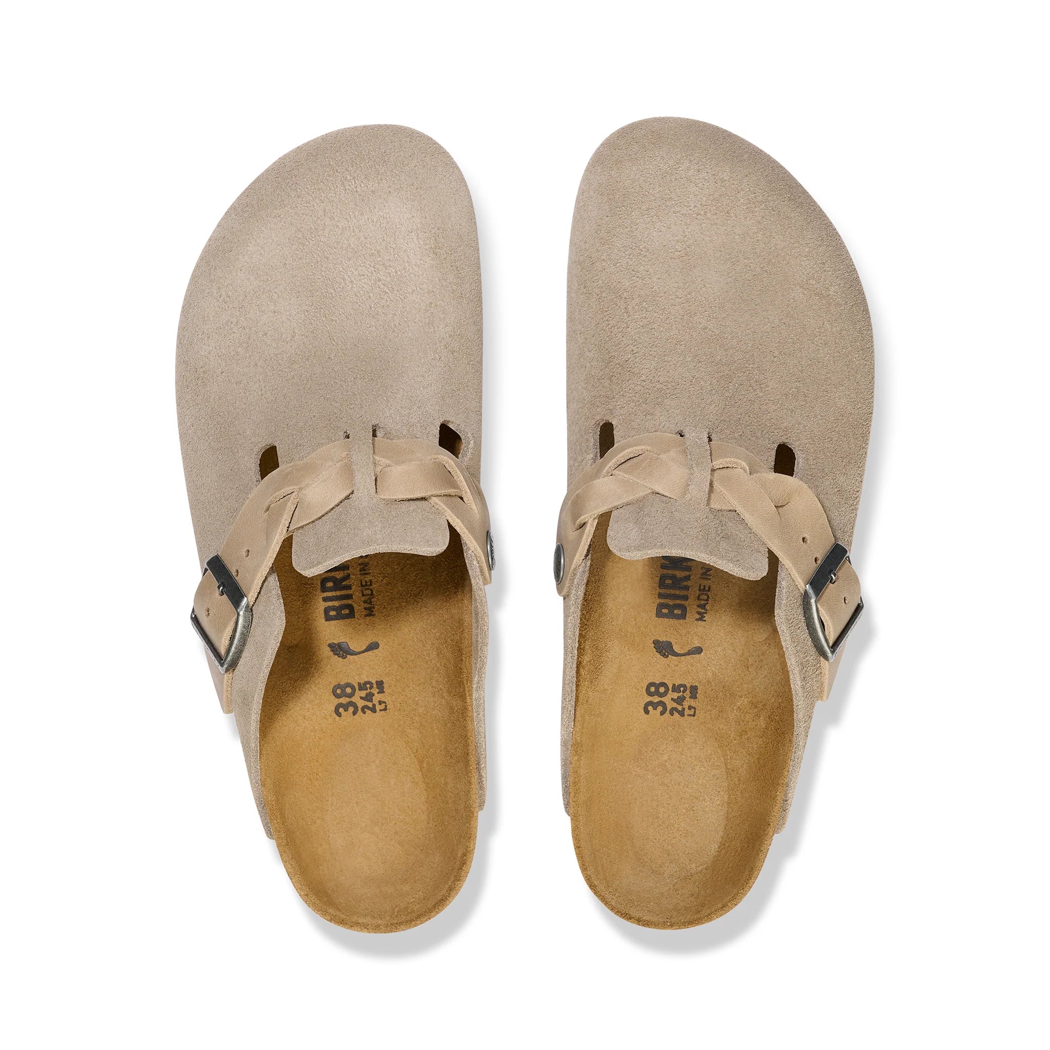 Boston Braided Taupe Suede Leather