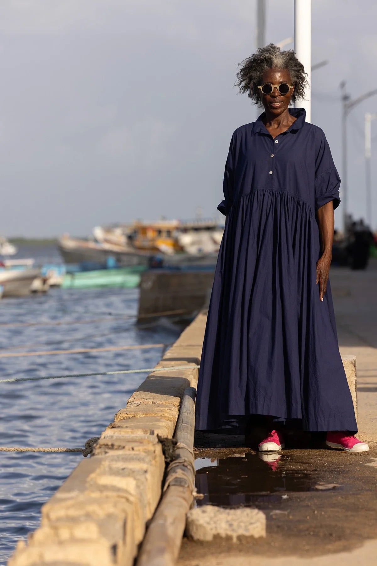 Edith Dress - Cotton Poplin - Indigo
