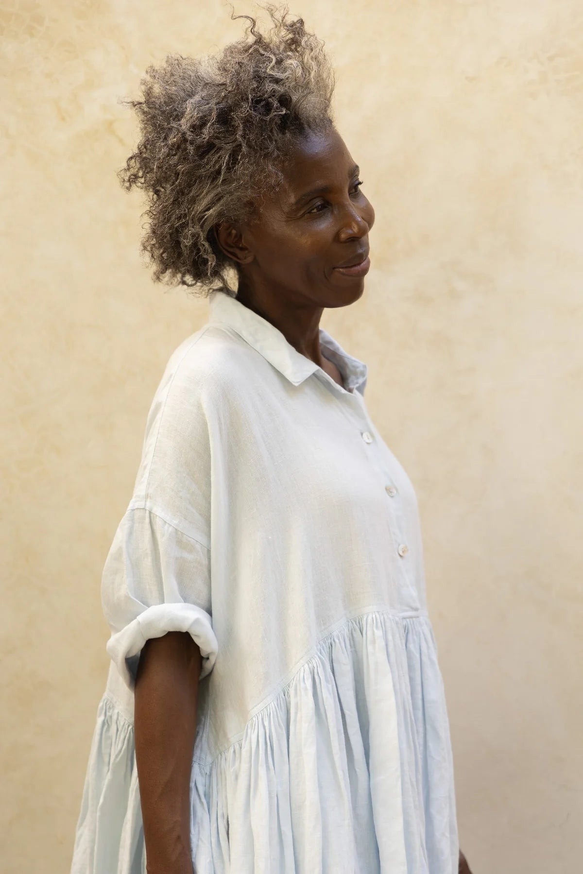 EDITH DRESS - linen - ice