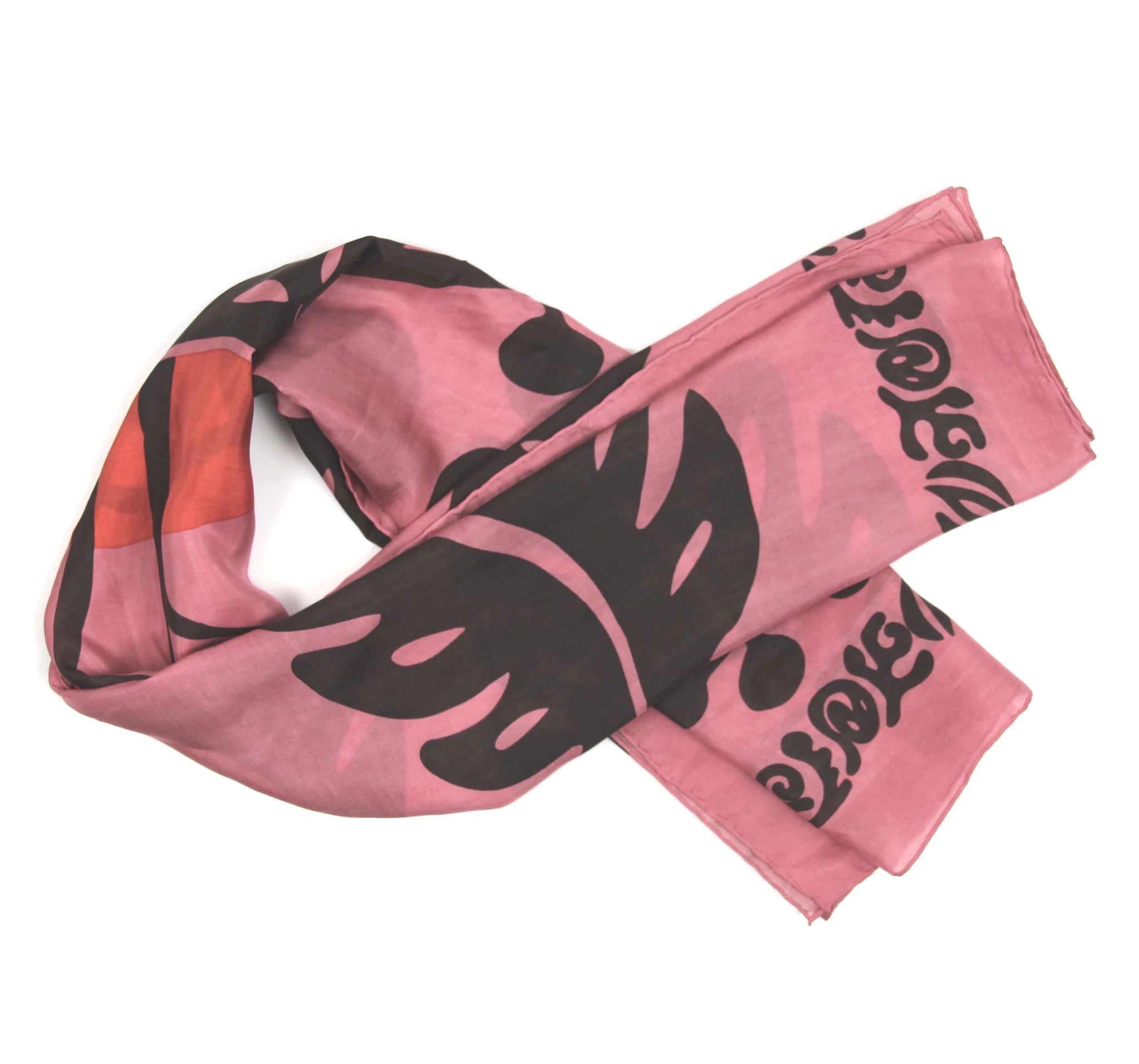 Large Silk scarf - Square Silk Panama Brown