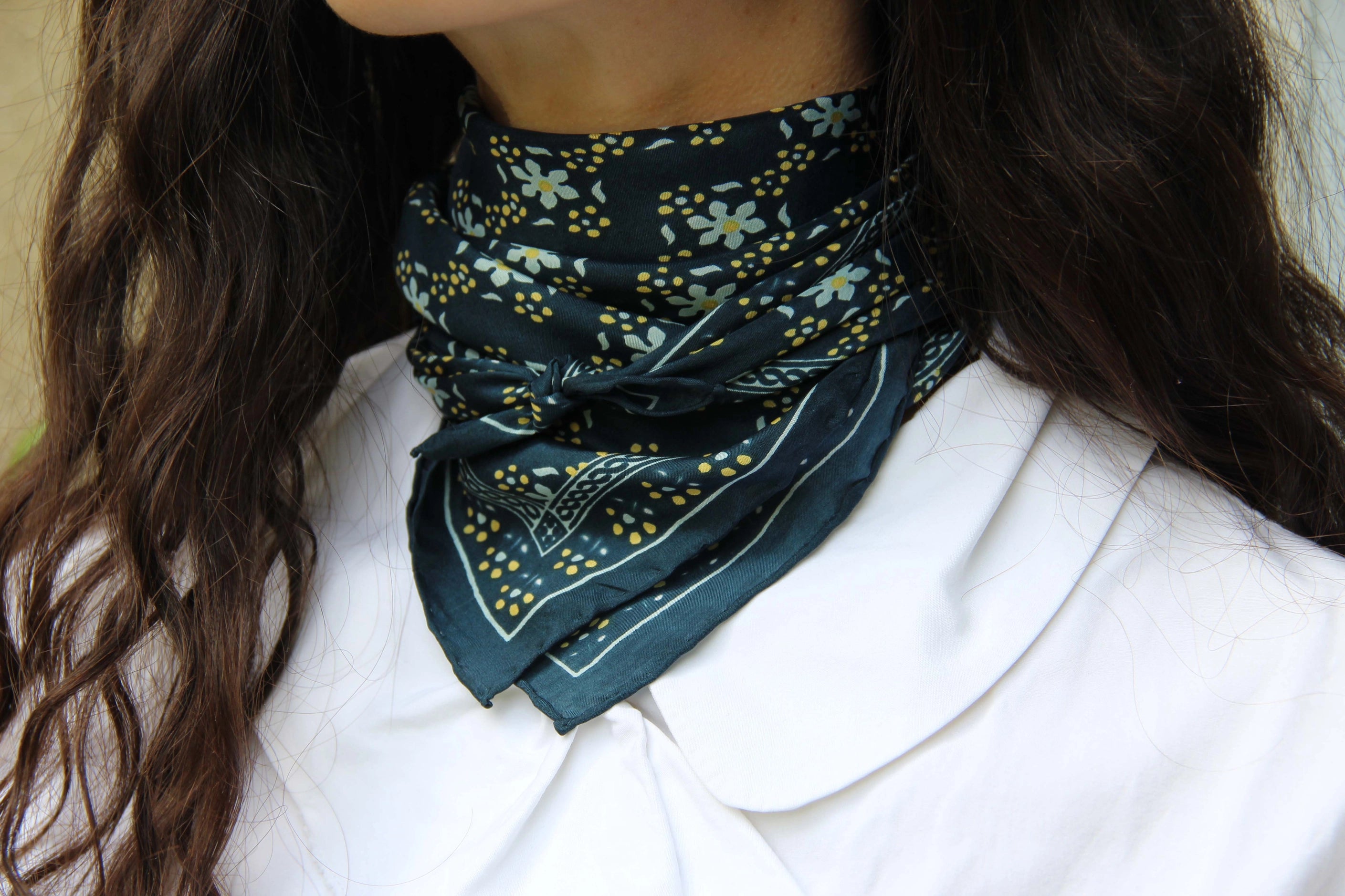 Silk scarf - Mini Natasha Navy
