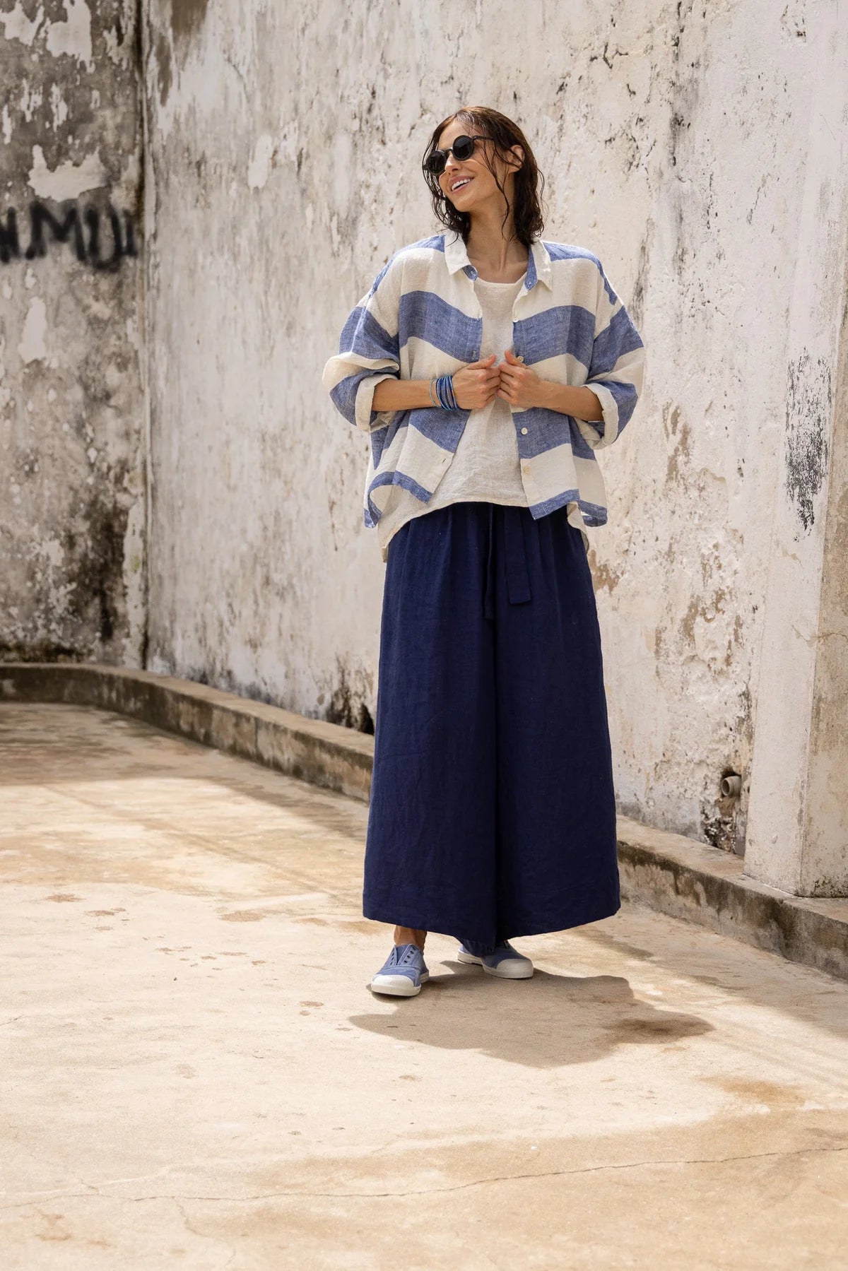 Harriet Trousers - Linen - Indigo
