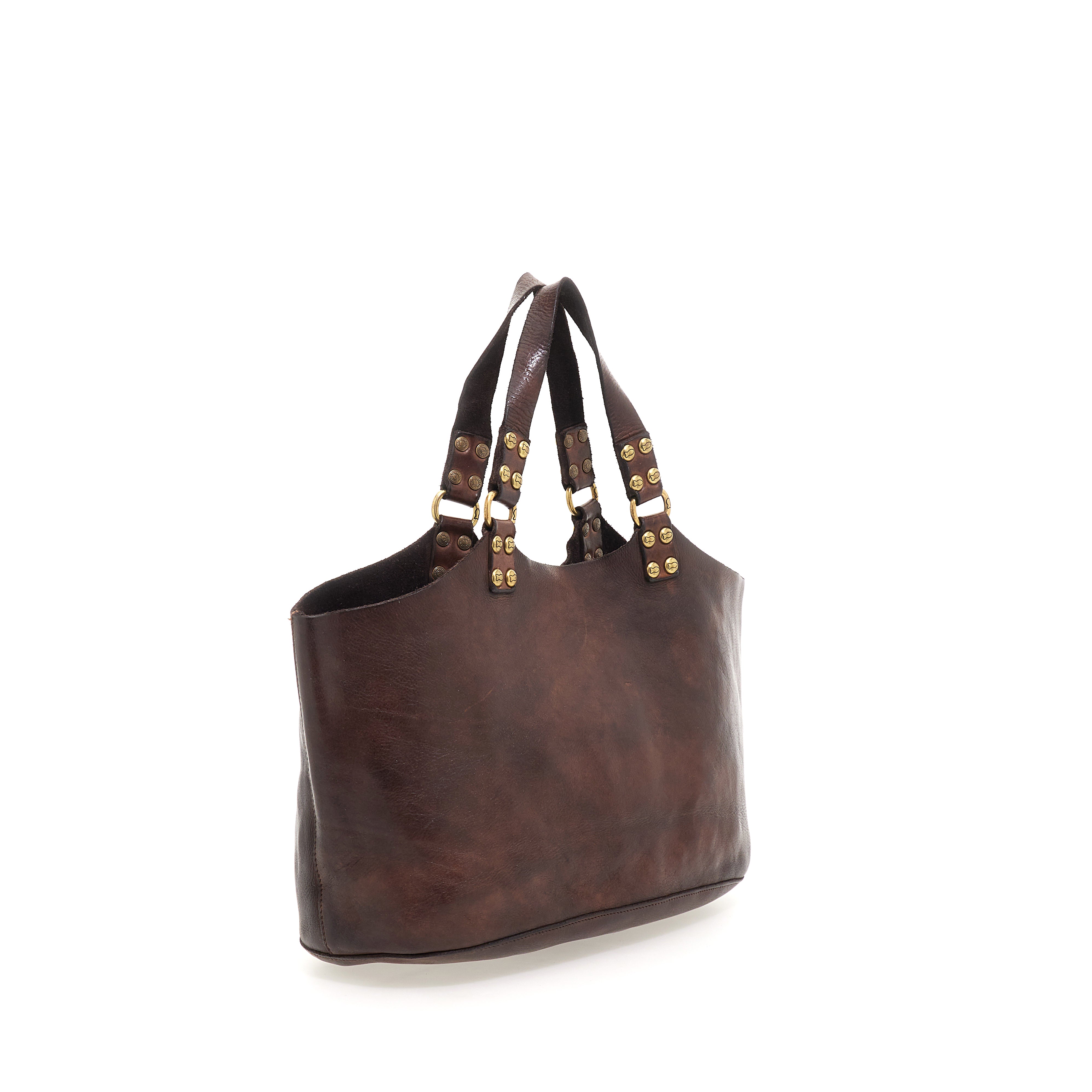 Atena Shopper Tote Bag - Dark Brown