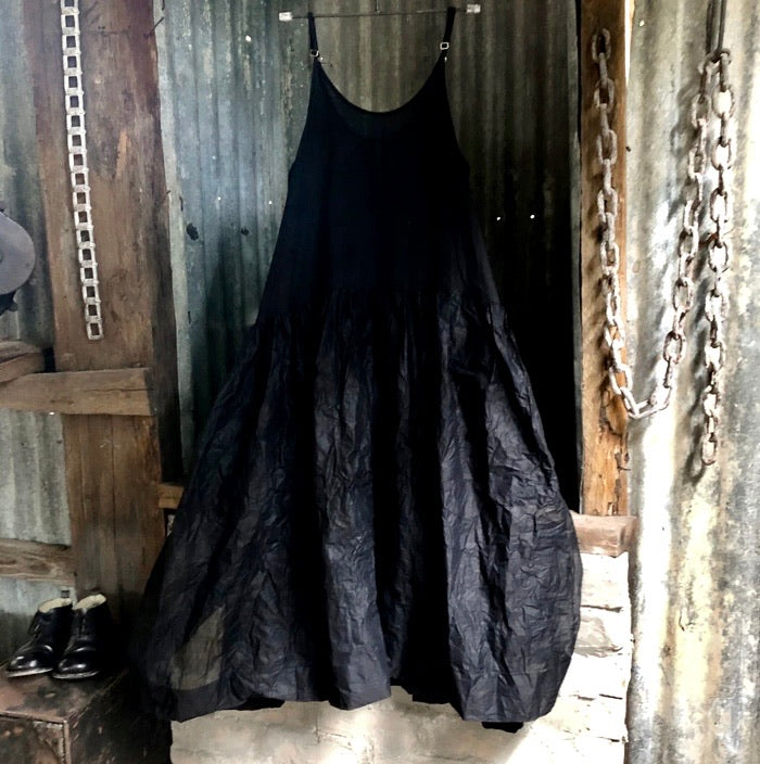 Tutu Slip Dress Long cotton organdy - Black