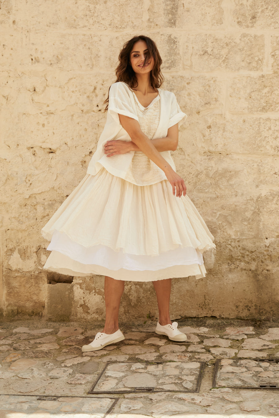Amelie Tutu Slip Dress Short - Warm White