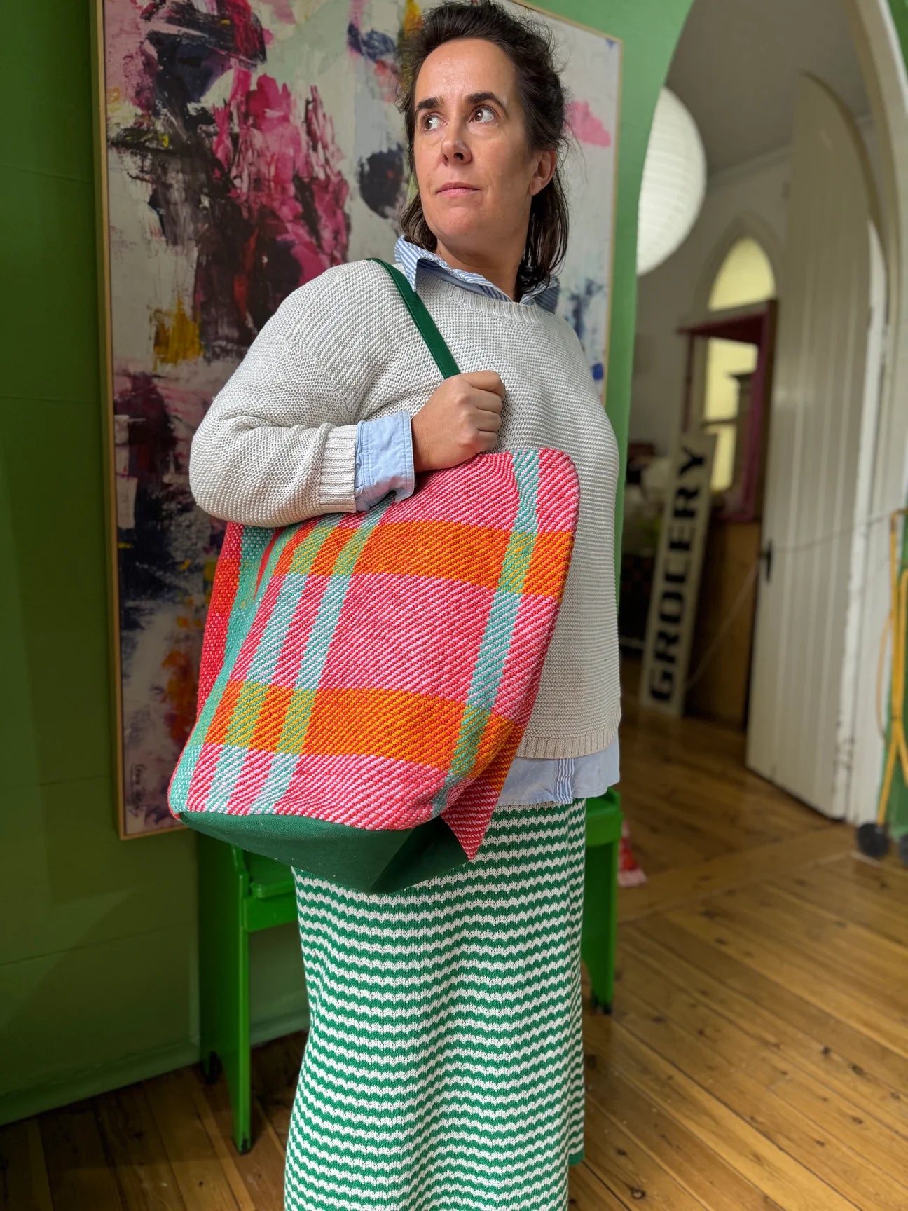 Jewel Woven Tote Bag