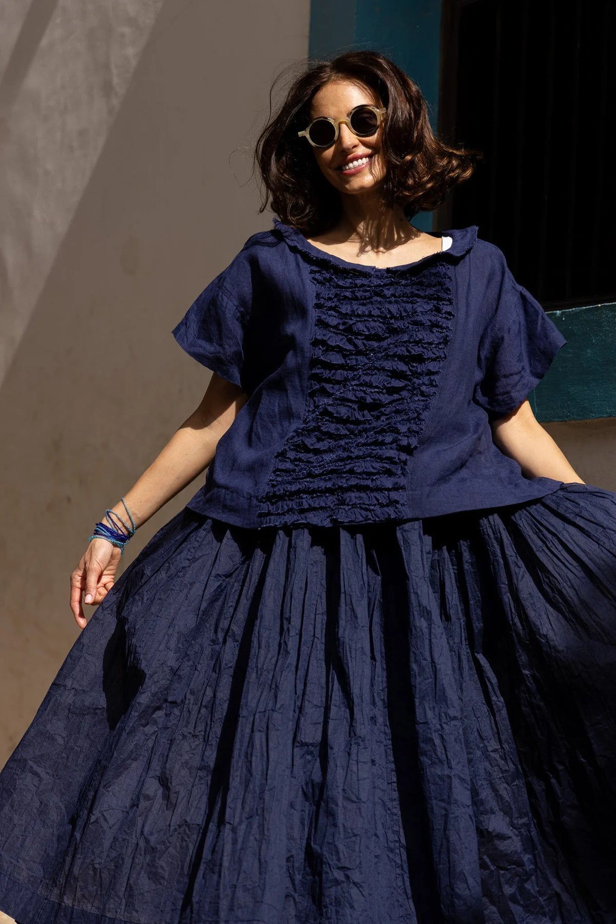 Jua Top - Linen - Indigo