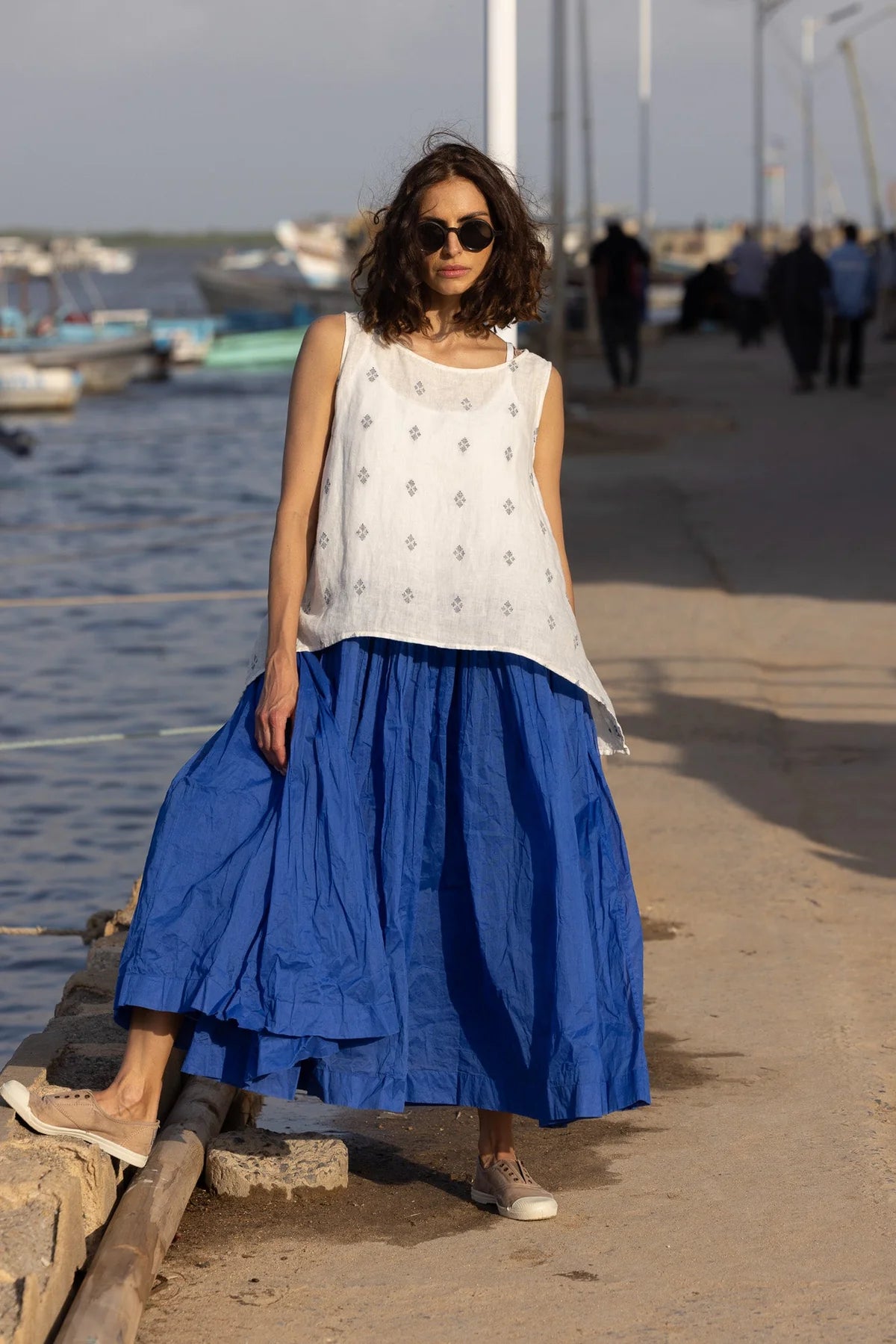 Nyx Tutu Skirt Long - Cotton Organdy - Cobalt