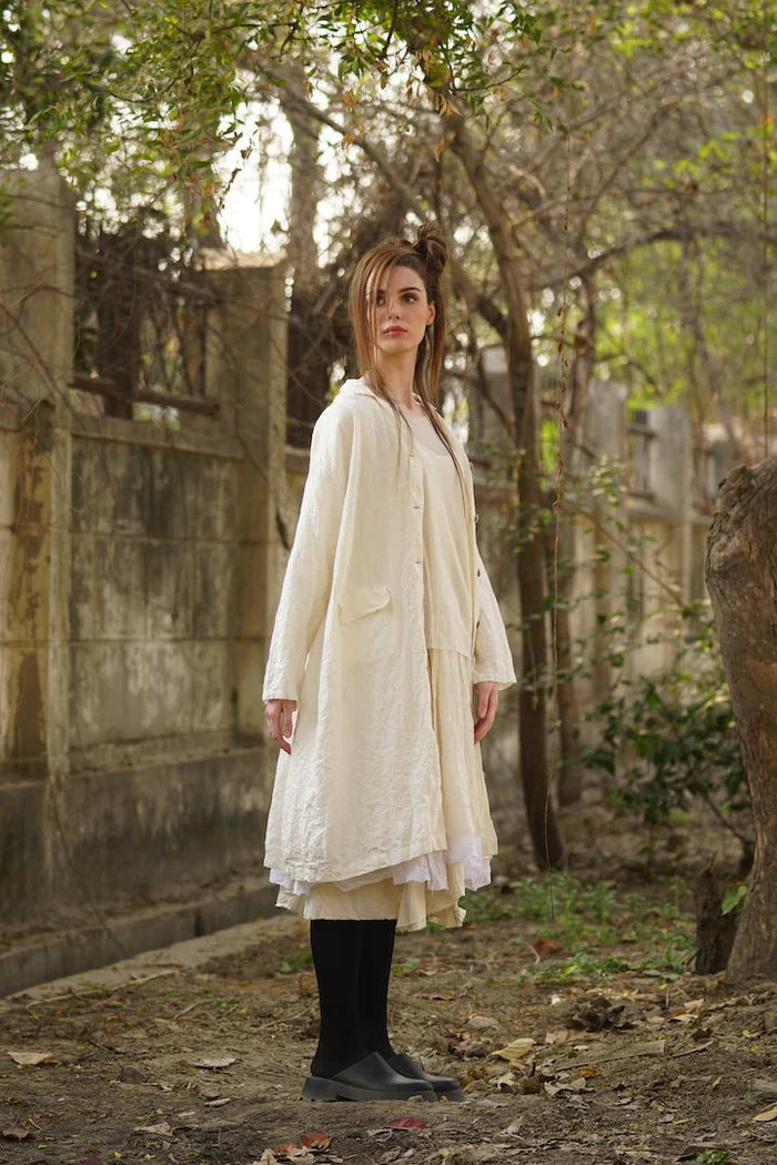 Piaf Coat Linen - White