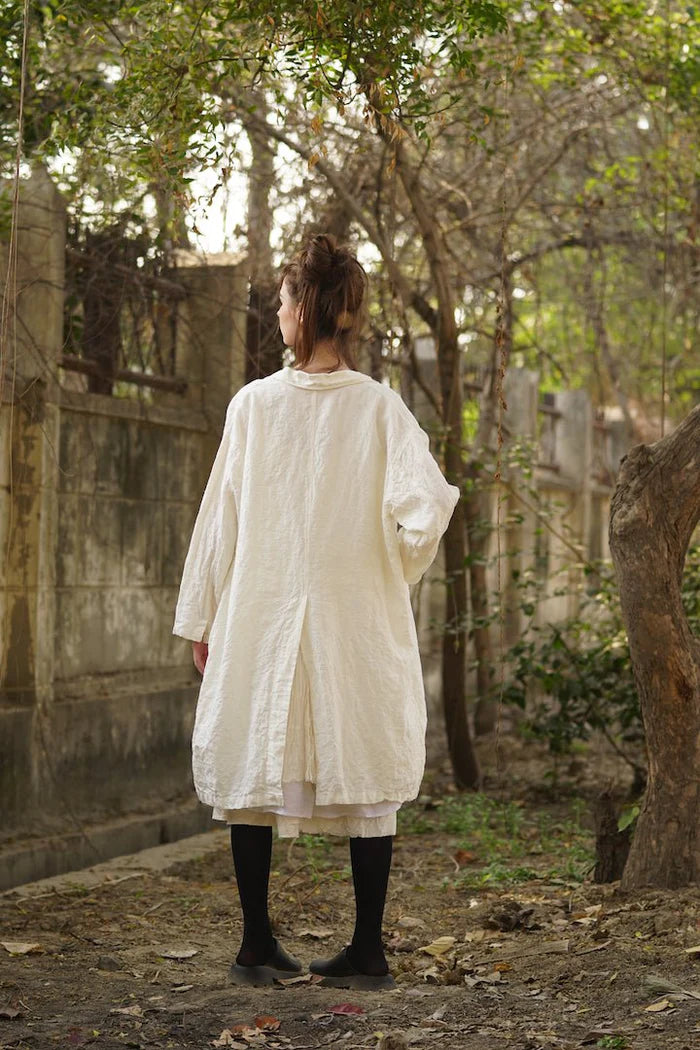 Piaf Coat Linen - White