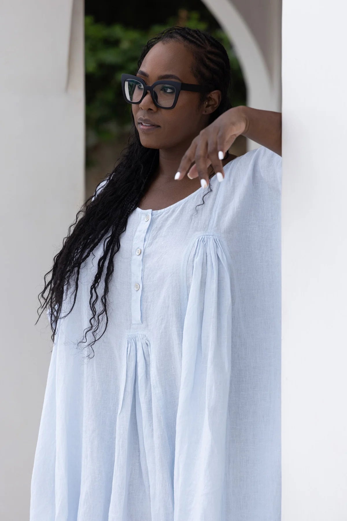 Shiva Dress - Linen - Ice