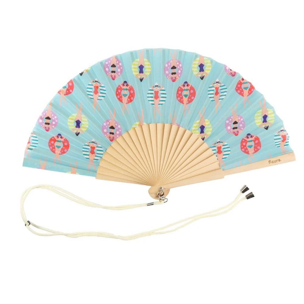 Folding Hand Fan - Swimmers