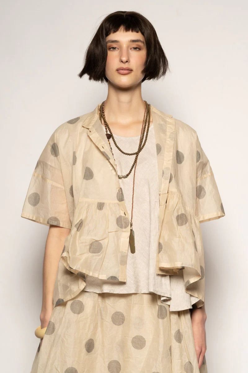 Dotto Gather Jacket - Cotton Organdy Natural