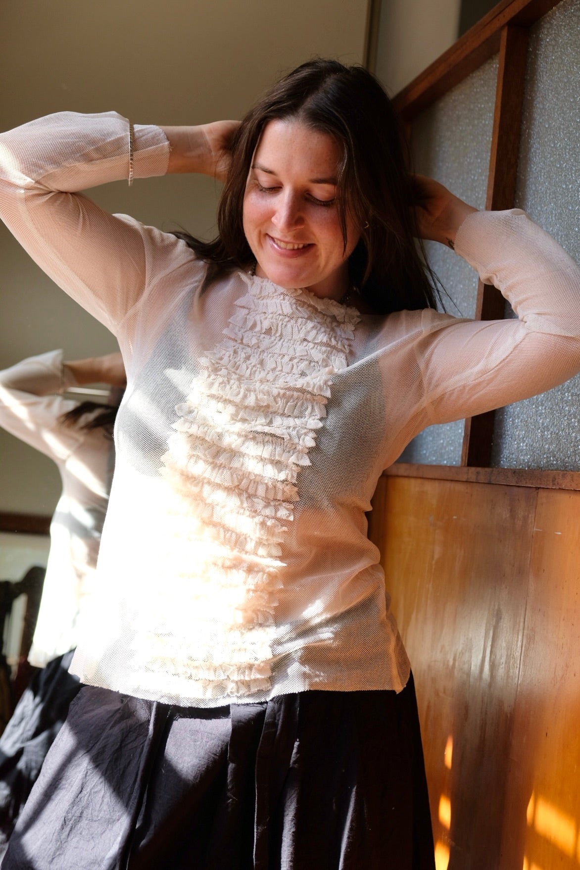 Rowena Top - Cotton Mesh Cream