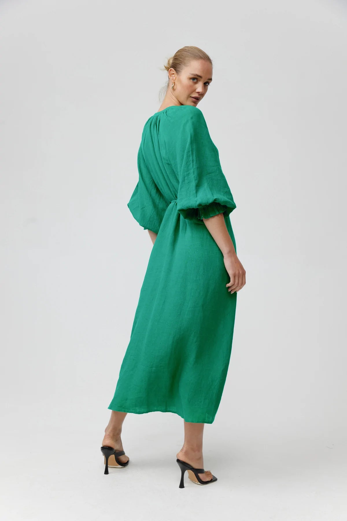 Coco Linen Dress - Green