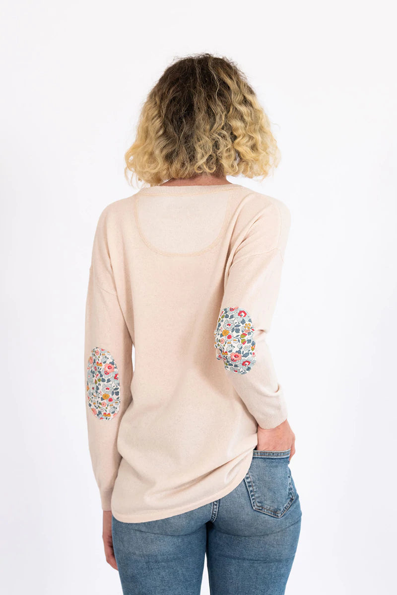 Swing Merino Jumper - Almond with Liberty Patches