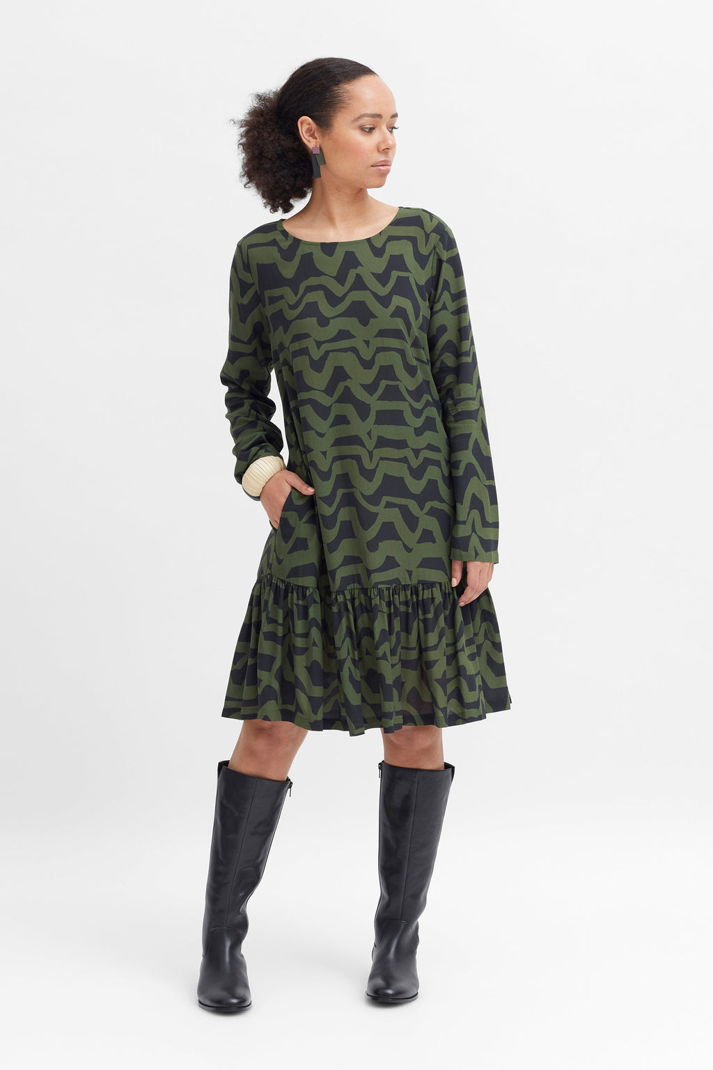 Cass Dress - Olive/Midnight