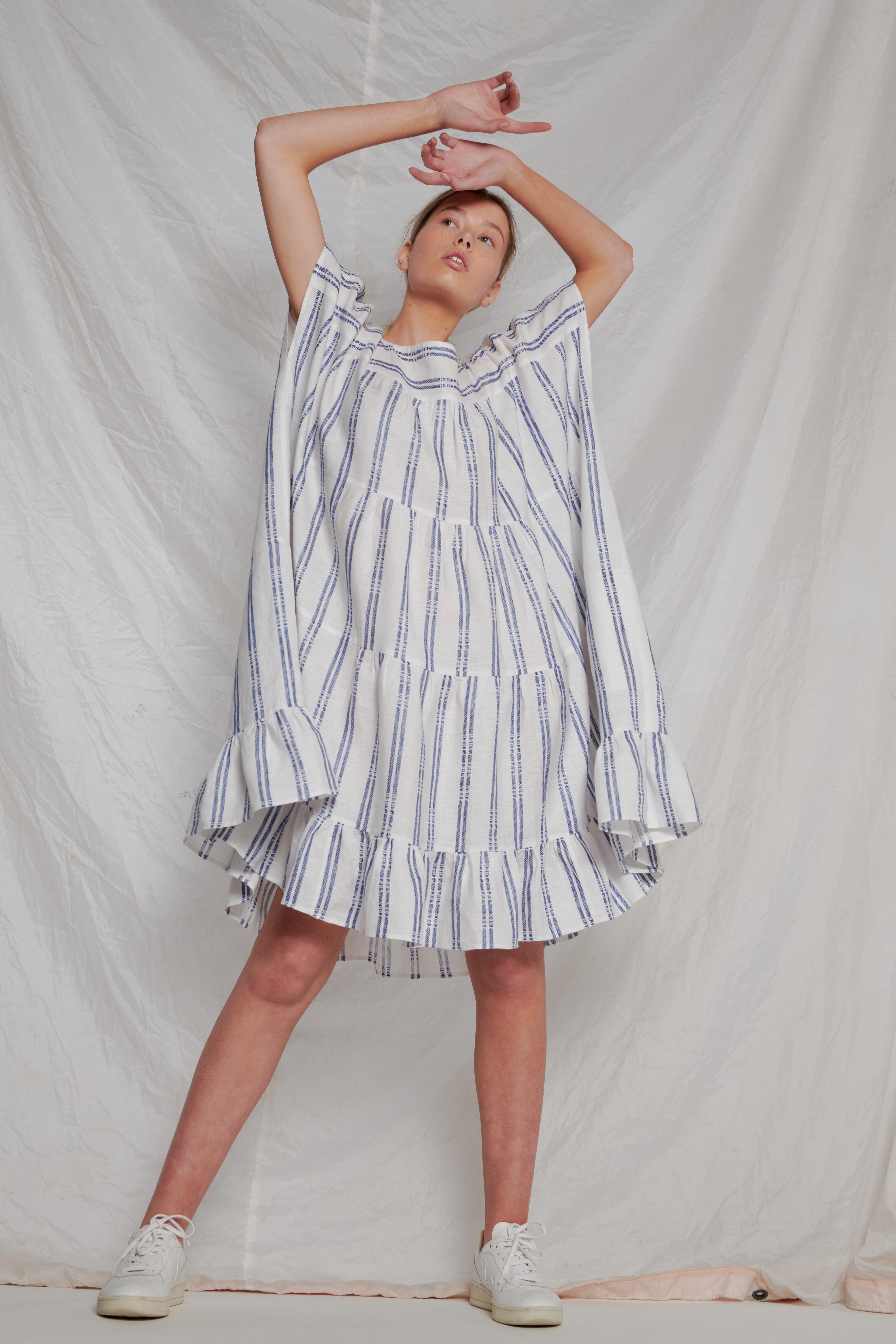 Infinity Dress - White/Blue Stripe