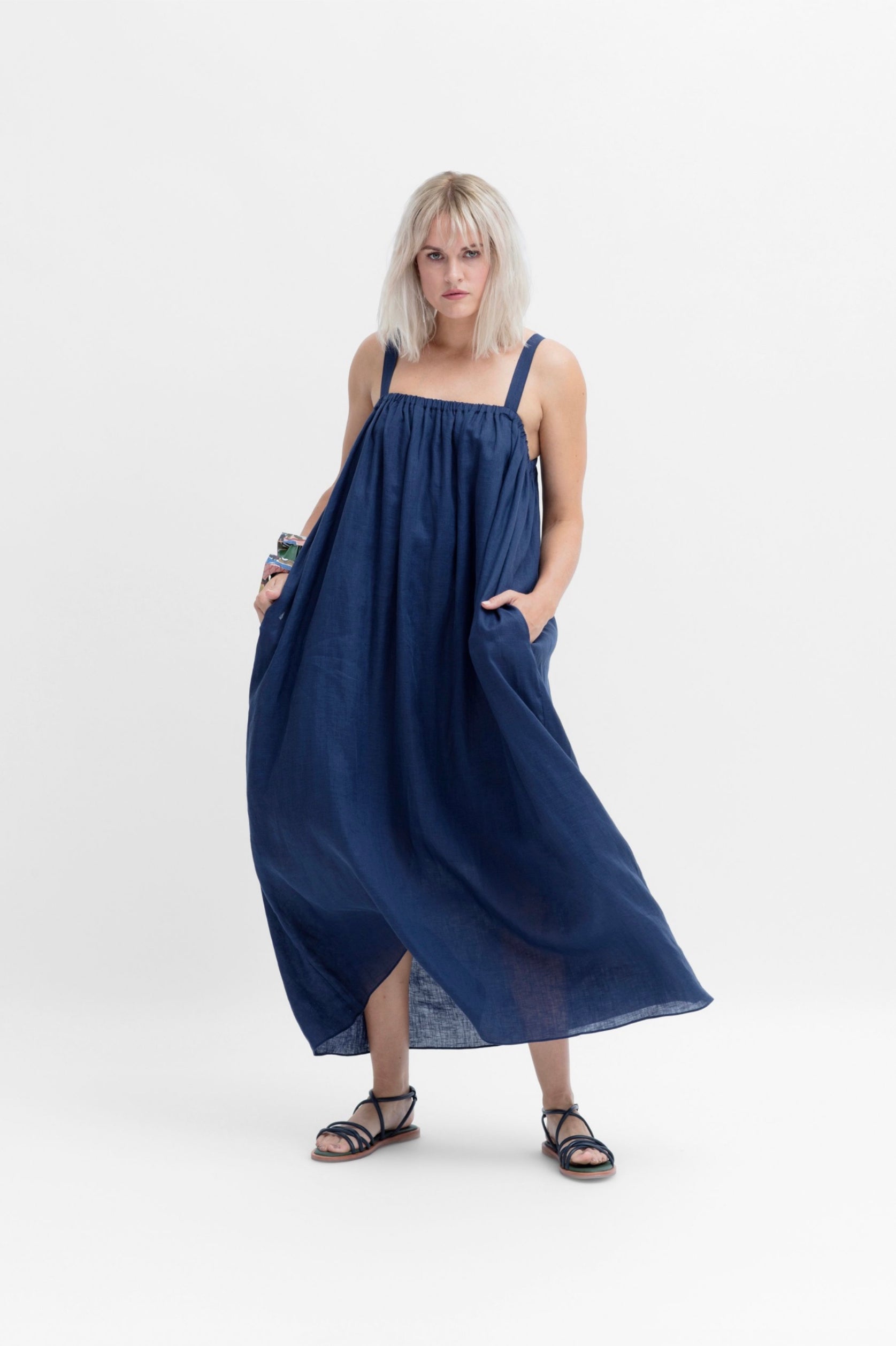 Tia Dress - Graphite Blue