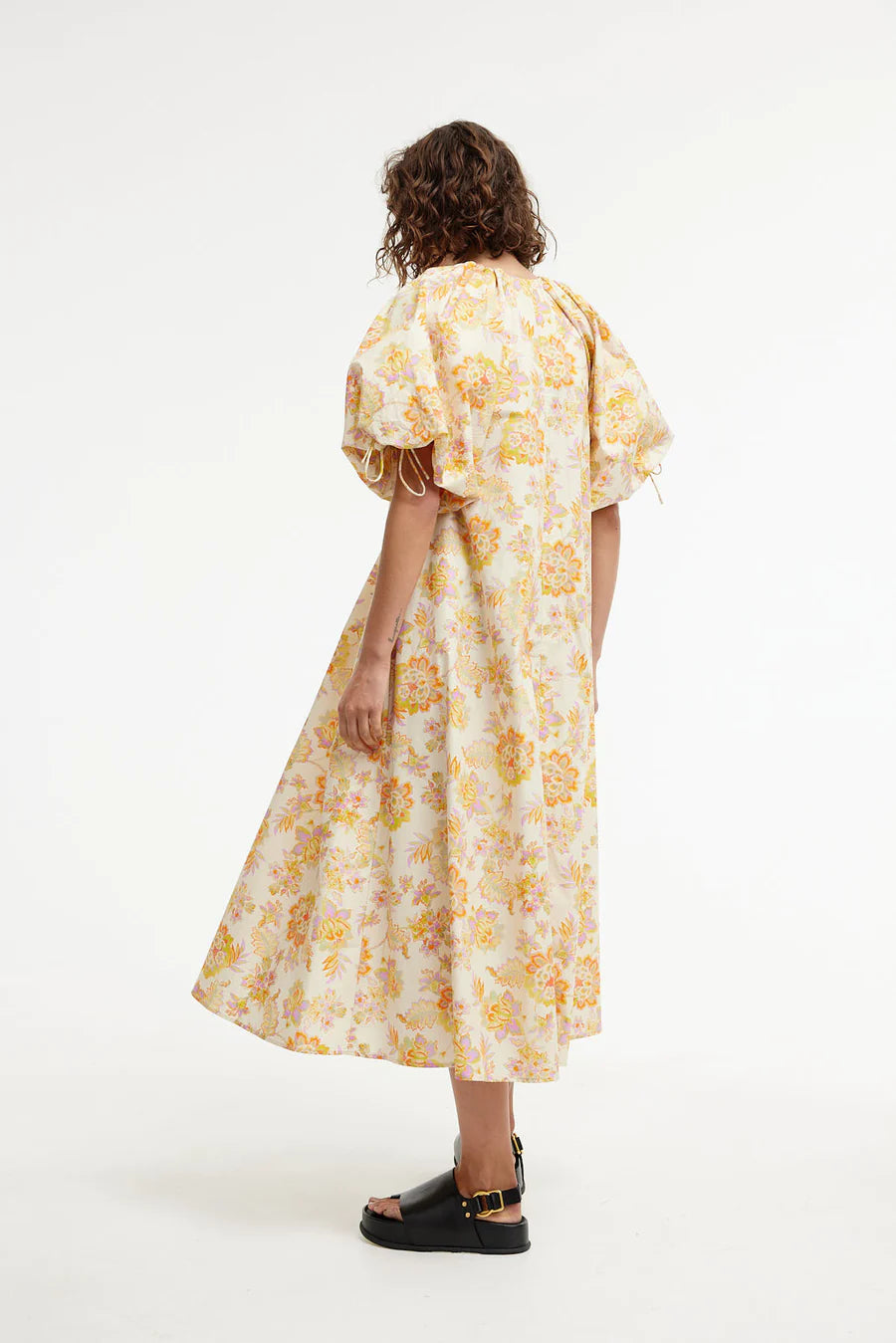Elle Puff Sleeve Maxi - Neon Floral