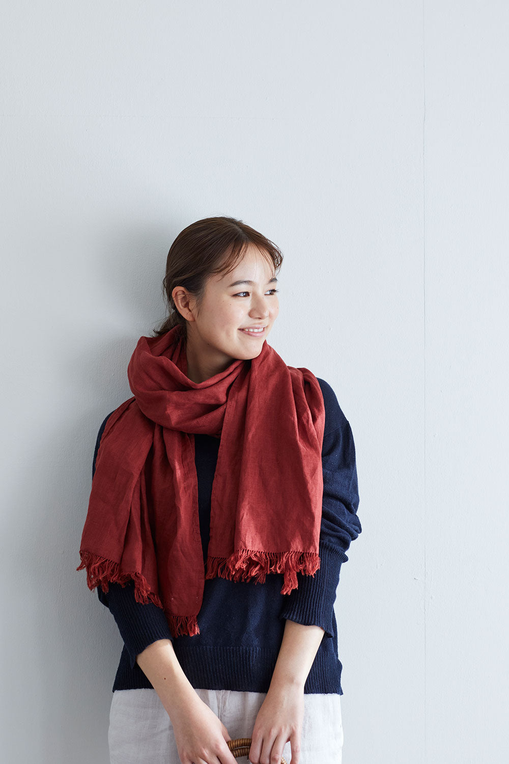 roserie scarf: brick red