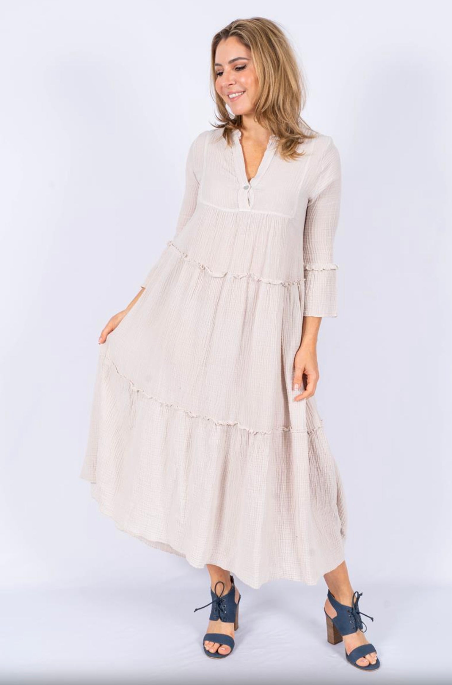 Atrecco Cotton Dress - Beige