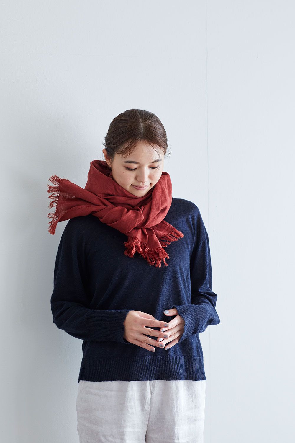 roserie scarf: brick red