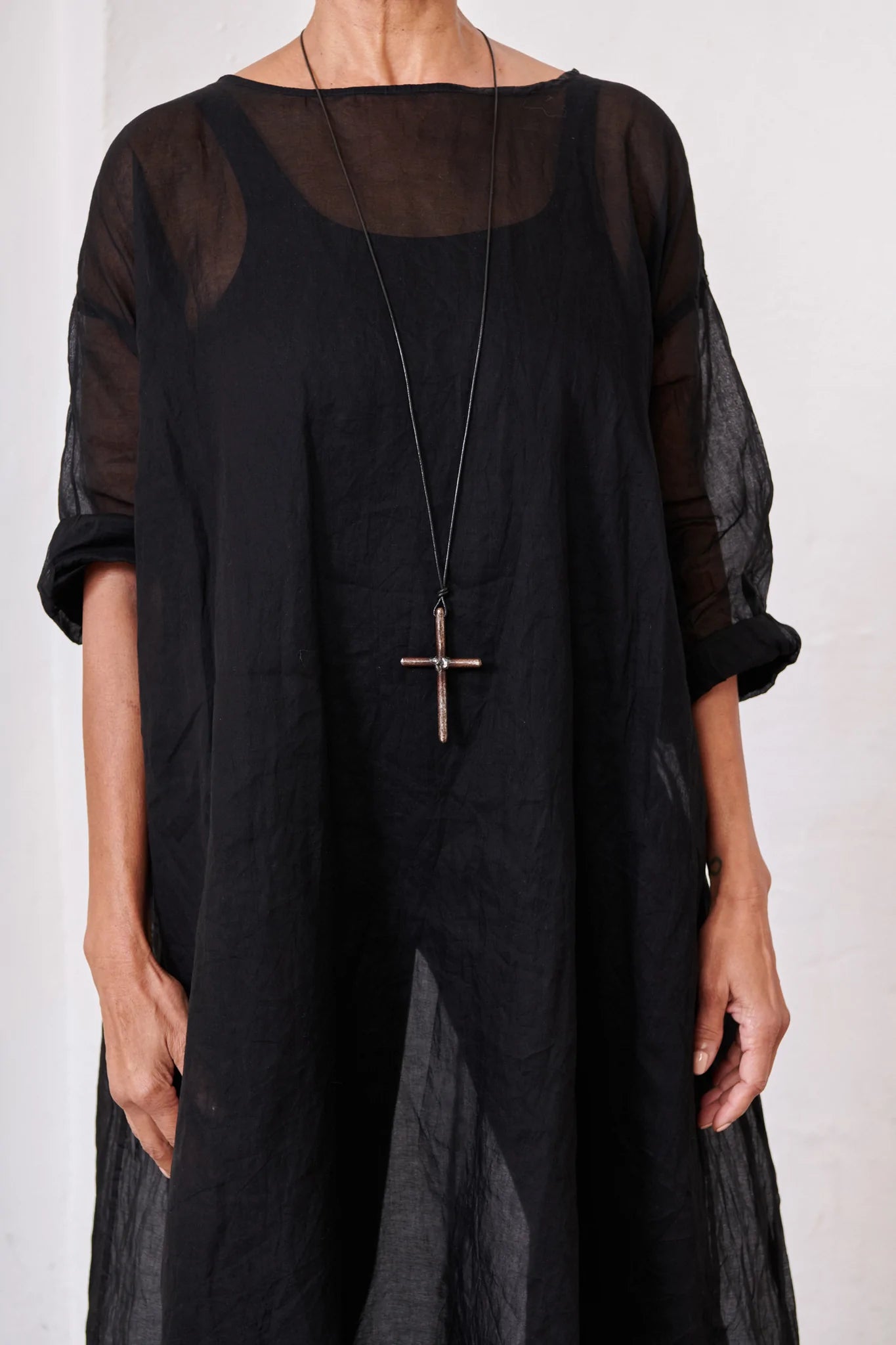 Jamila Cotton Organdy Dress - Black