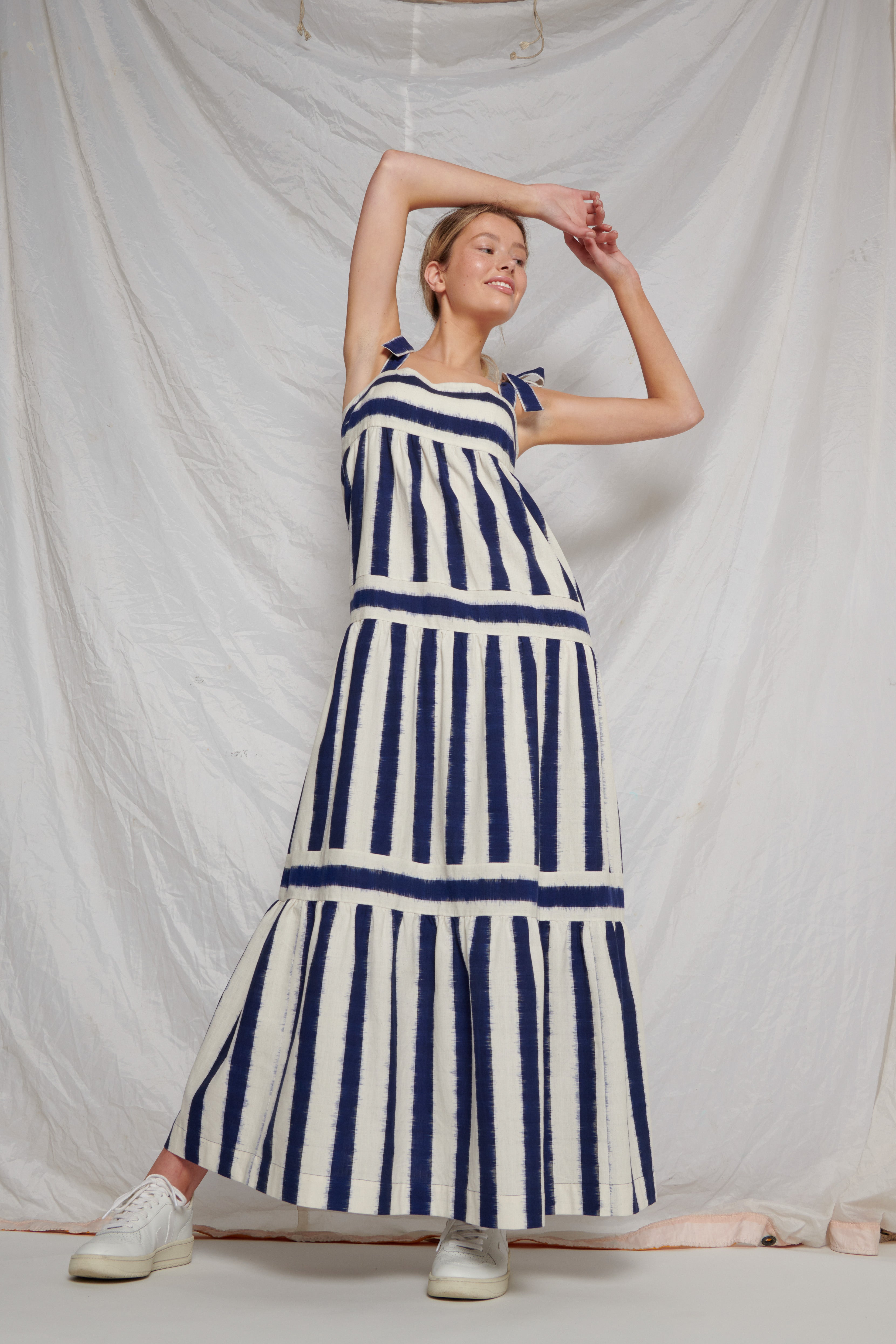 Maira Maxi Dress - Indigo/Cream