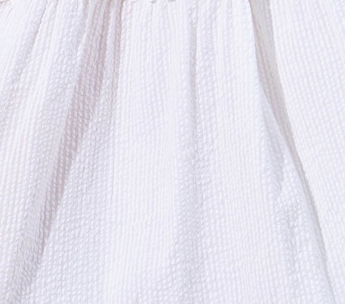 Monroe Lake Dress - White Cotton Seersucker