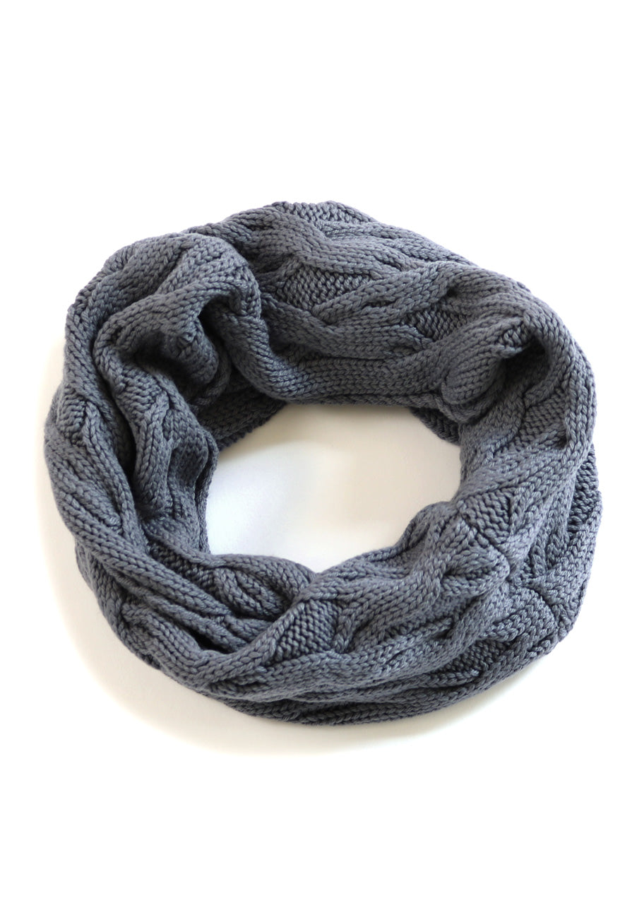 Mabel Aran Cable Snood - Slate