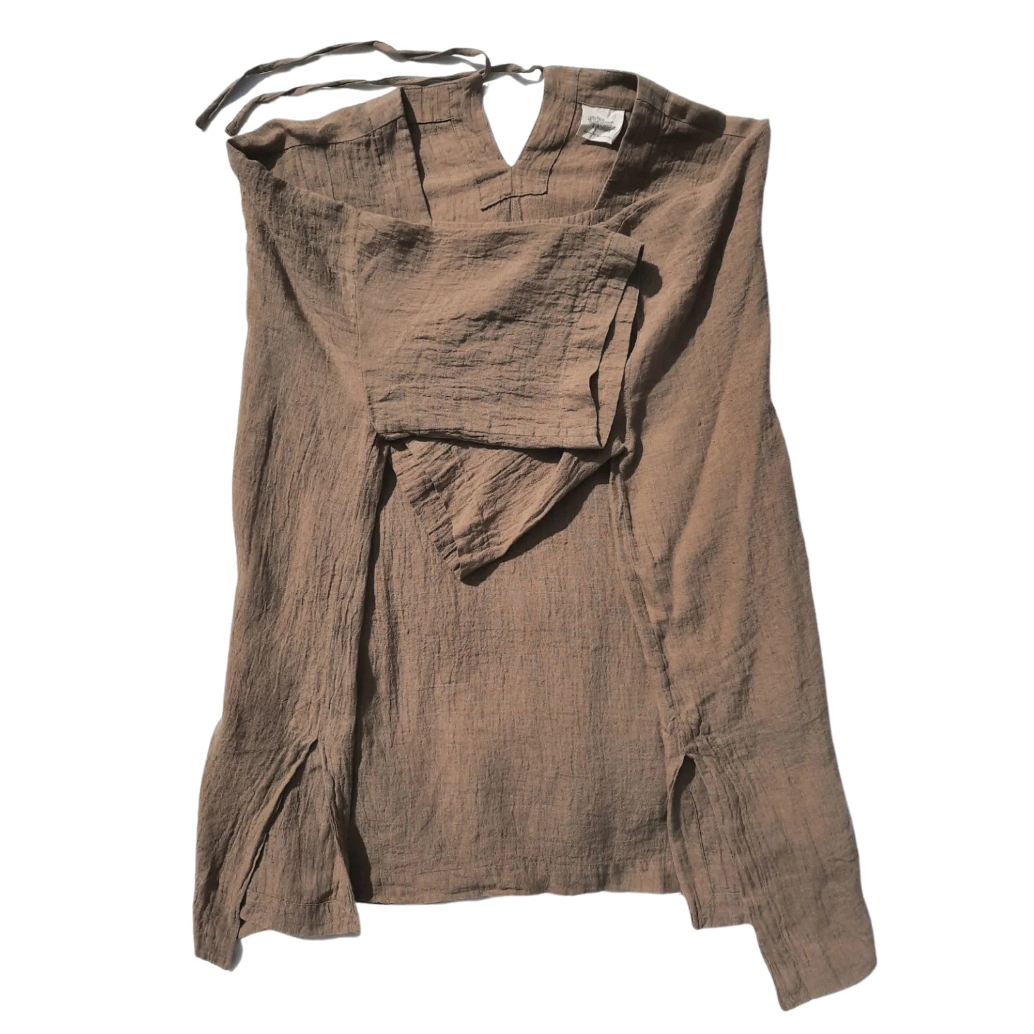 Isabelle Linen Gauze Square Neck Top - Clay