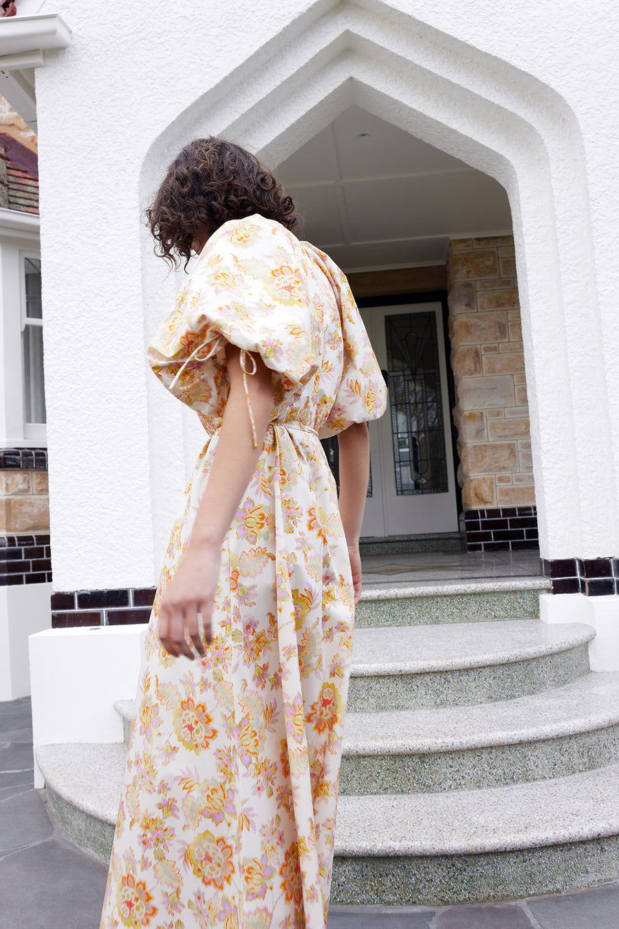 Elle Puff Sleeve Maxi - Neon Floral