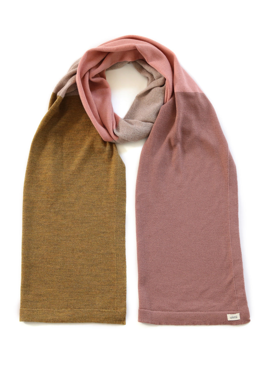 Abigail Block Colour Scarf - Mocha