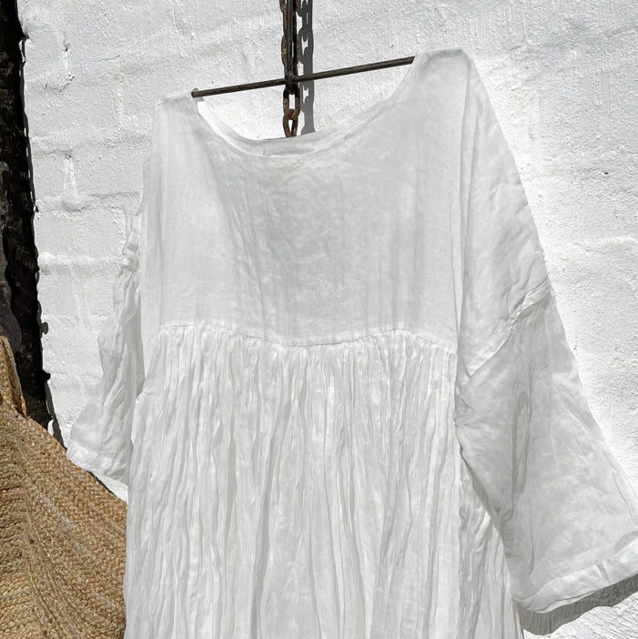 Anouk Cotton Organdy Tunic Dress - White