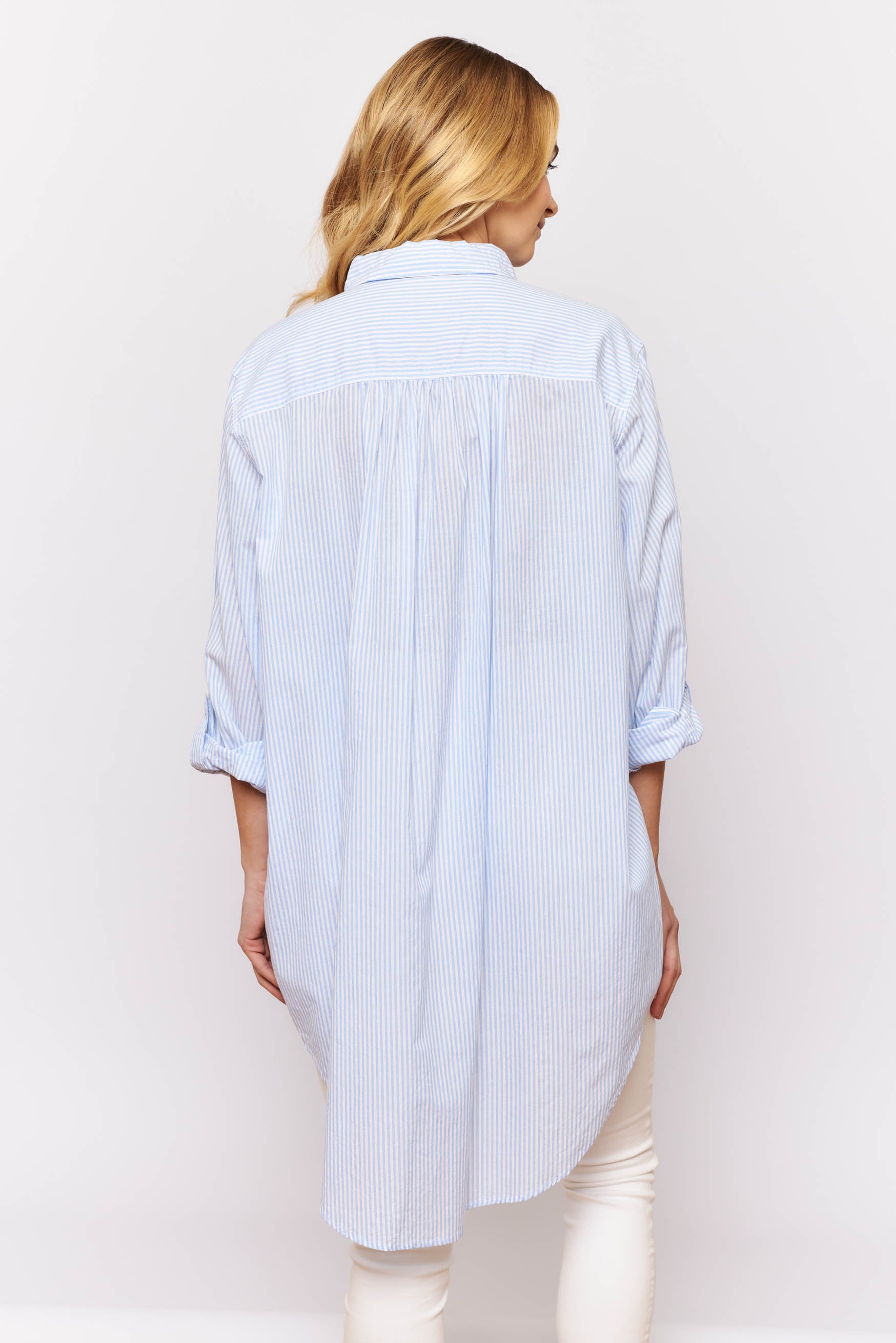 Cotton Overshirt - Blue Stripe